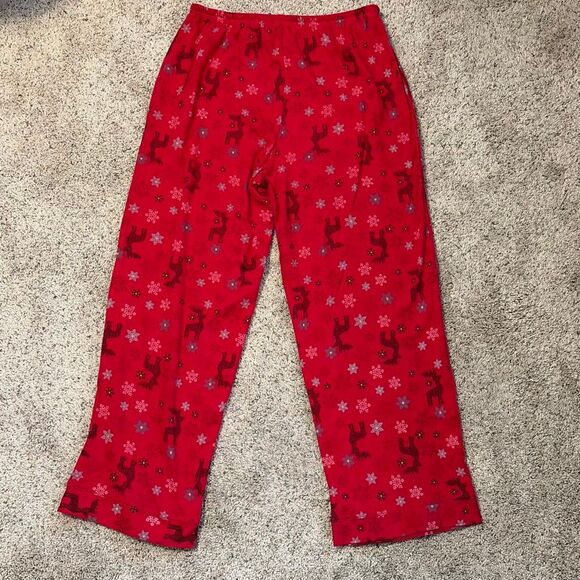 Karen Neuburger Women’s Pajama Set Red Reindeer Snowflake Print Petite Large - Picture 10 of 10